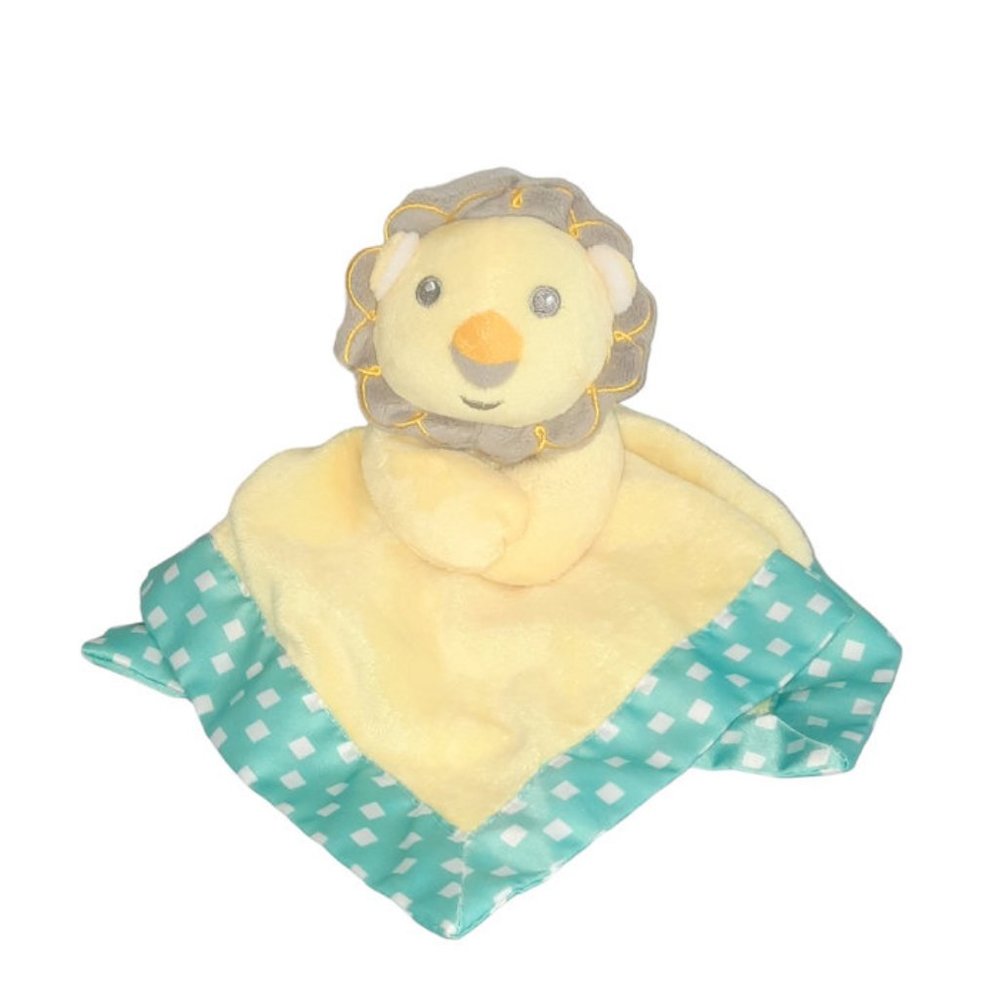 2016 Fisher Price Mattel Plush Lion Baby Security Lovey Blanket 12" X 12"